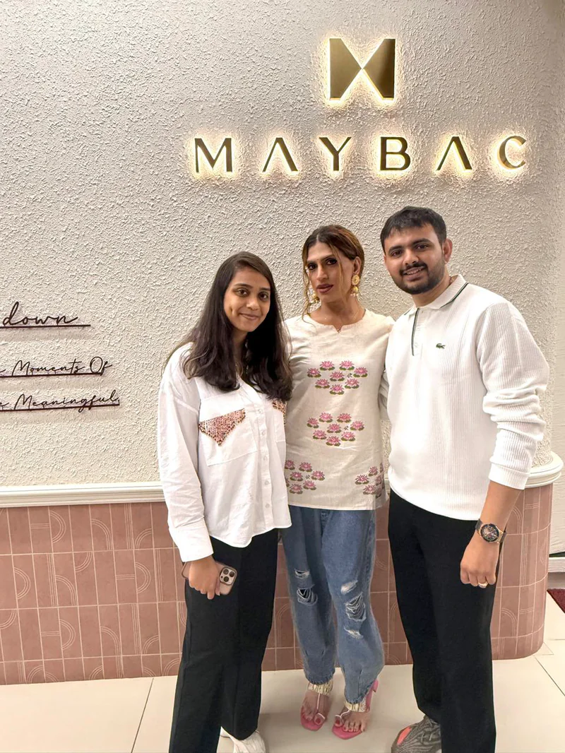 A guest at the Maybac counter